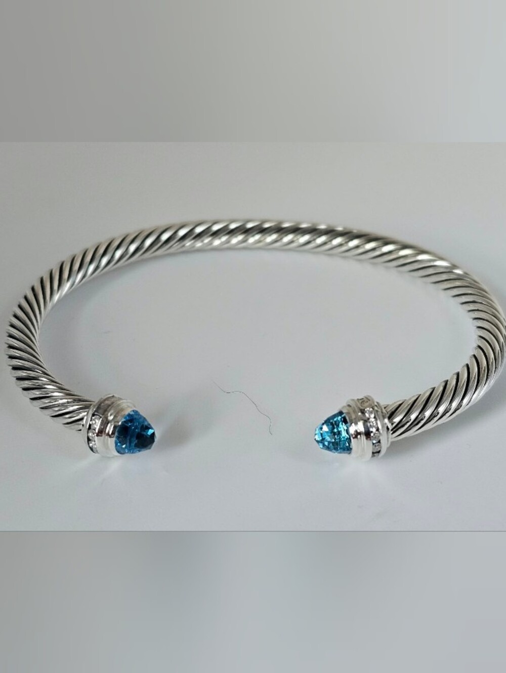 David Yurman 5mm Bracelet with Blue Topaz & Diamonds